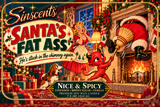 Santa’s Fat Ass Is Stuck in the Chimney — Cinnamon and Vanilla Christmas Candle by Sinscents alternate product image