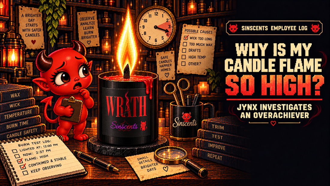 Jynx investigates a WRATH candle with an unusually high flame.