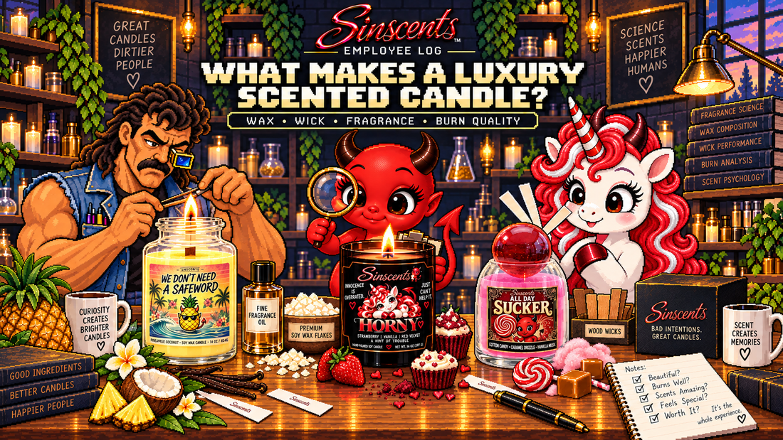 Tommy, Jynx and Blanca investigate wax, wick, fragrance and luxury candle burn quality.