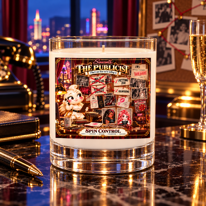 The Publicist wedding candle on a glamorous hotel crisis desk