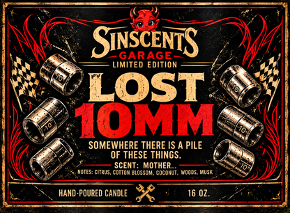 Lost 10MM funny mechanic gift candle by Sinscents