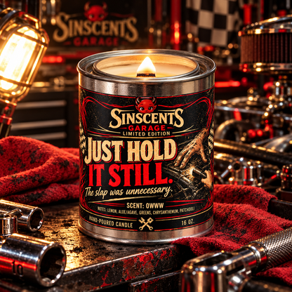 Sinscents Garage Just Hold It Still 16 oz paint can candle
