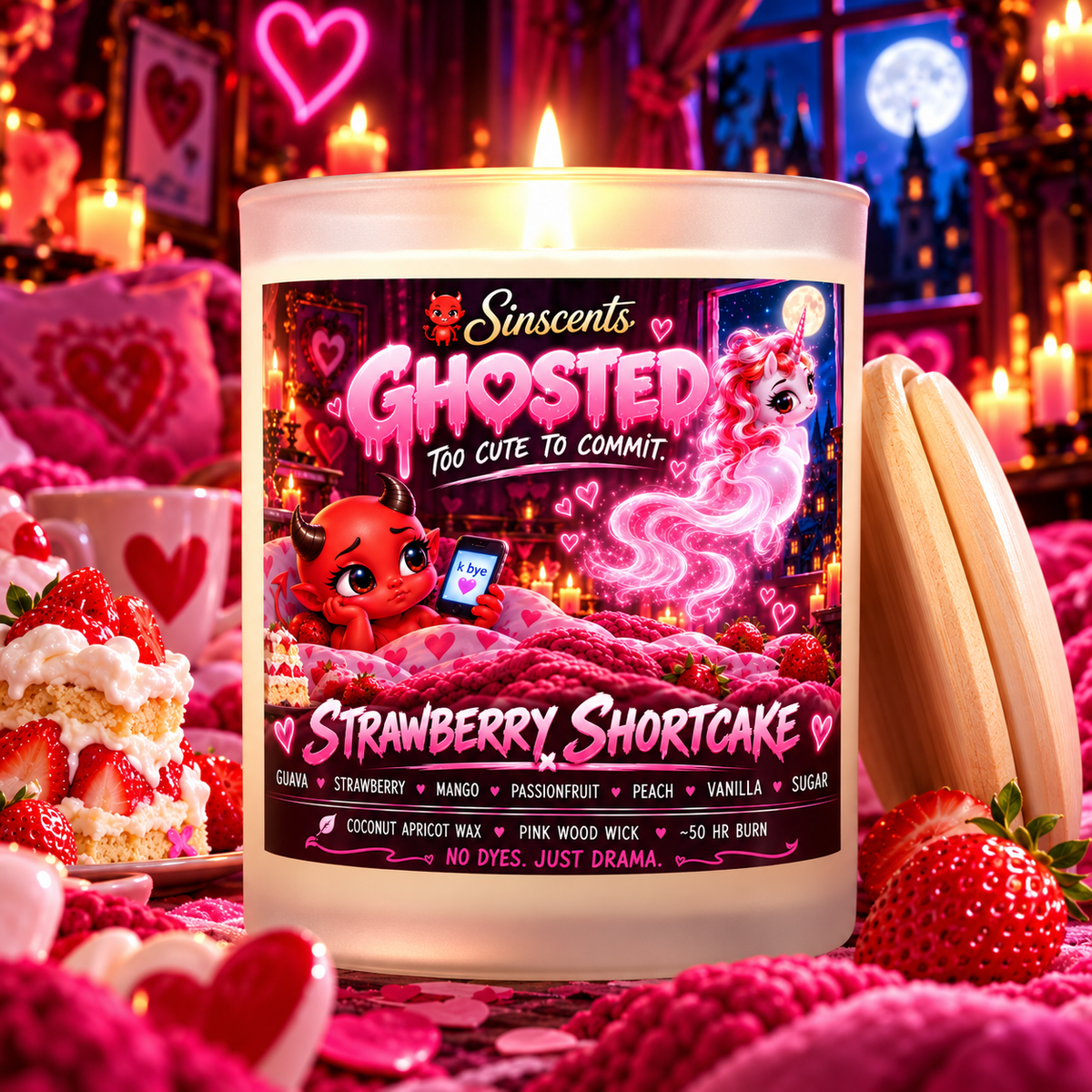 Ghosted – Strawberry Shortcake Ghost Candle by Sinscents product image