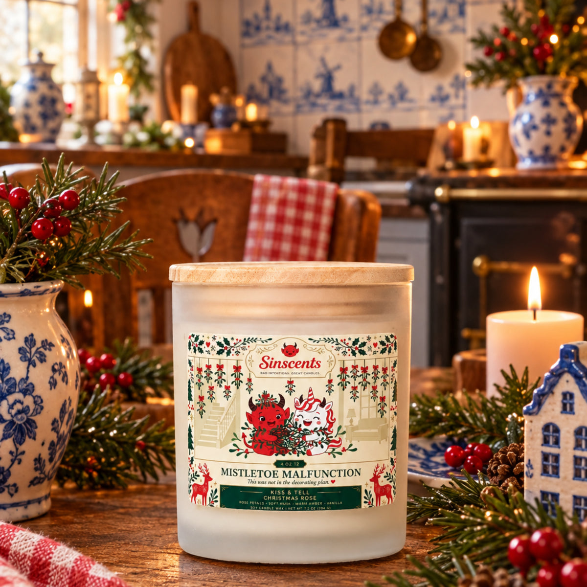 Mistletoe Malfunction — Kiss & Tell Christmas Rose Candle by Sinscents alternate product image