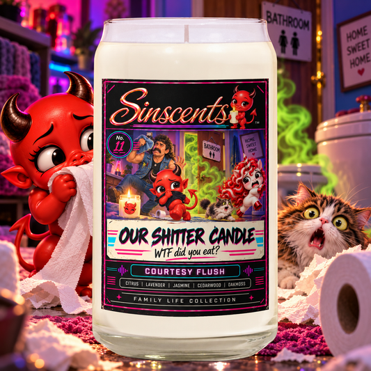 Our Shitter Candle by Sinscents lifestyle image