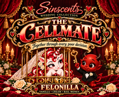 The Cellmate Felonilla candle label