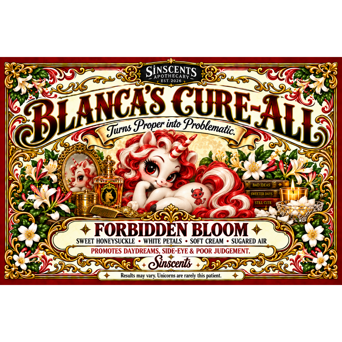 Square label artwork for Blanca