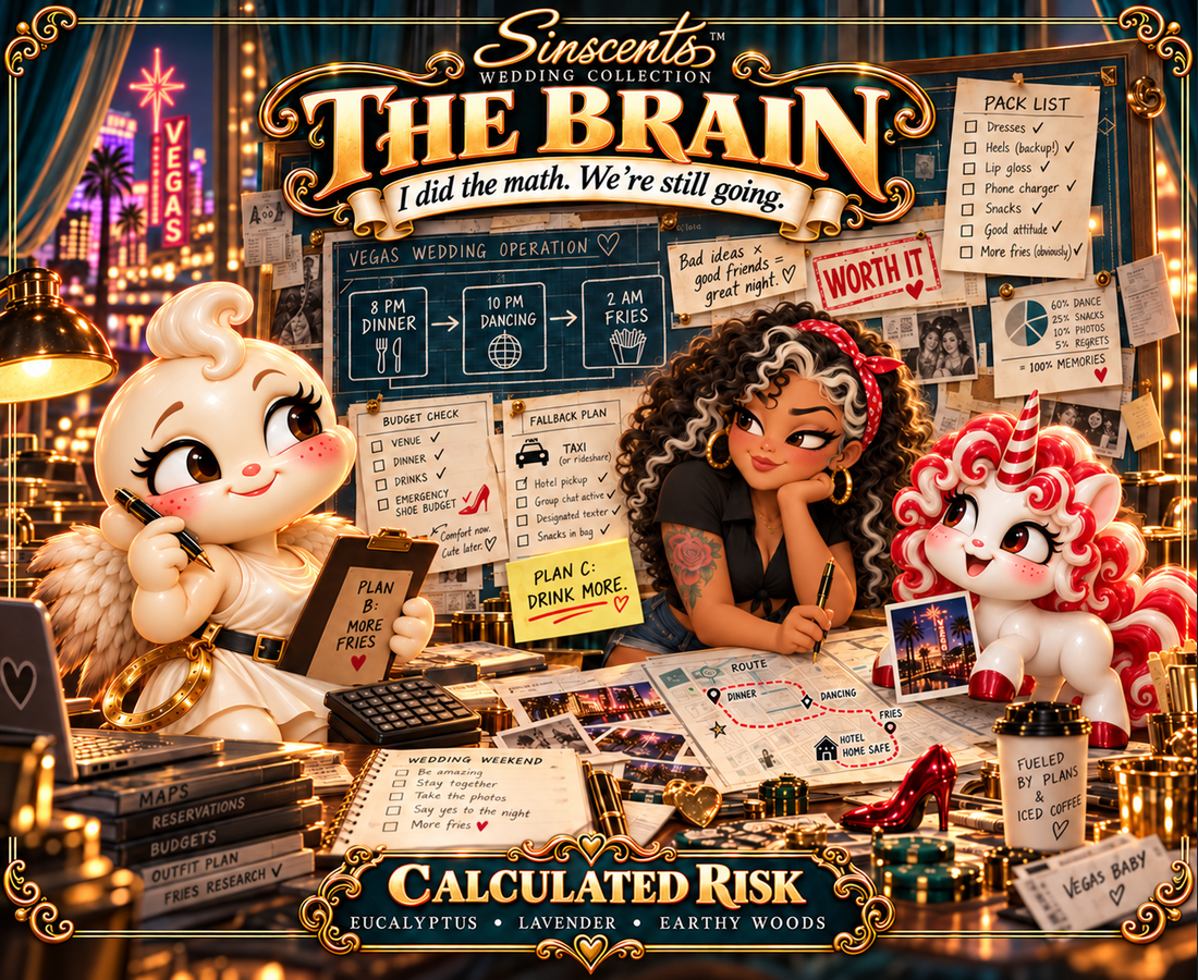 The Brain Calculated Risk original wedding collection candle label