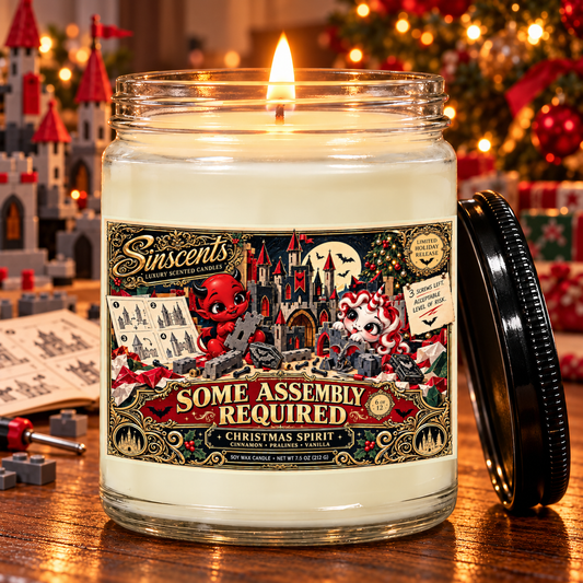 Some Assembly Required — Funny Christmas Candle for Parents by Sinscents product image