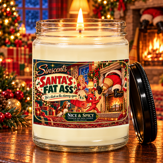 Santa’s Fat Ass Is Stuck in the Chimney — Cinnamon and Vanilla Christmas Candle by Sinscents product image