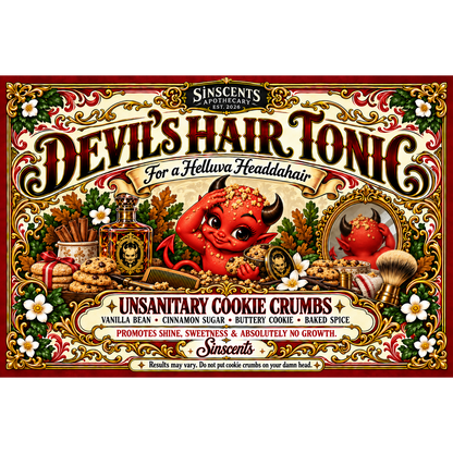 Square label artwork for Devil’s Hair Tonic