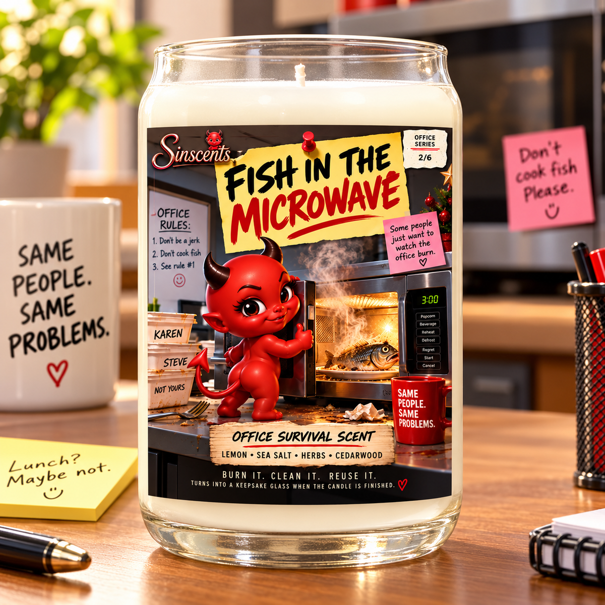 Fish in the Microwave — White Elephant Candle Gift by Sinscents product image