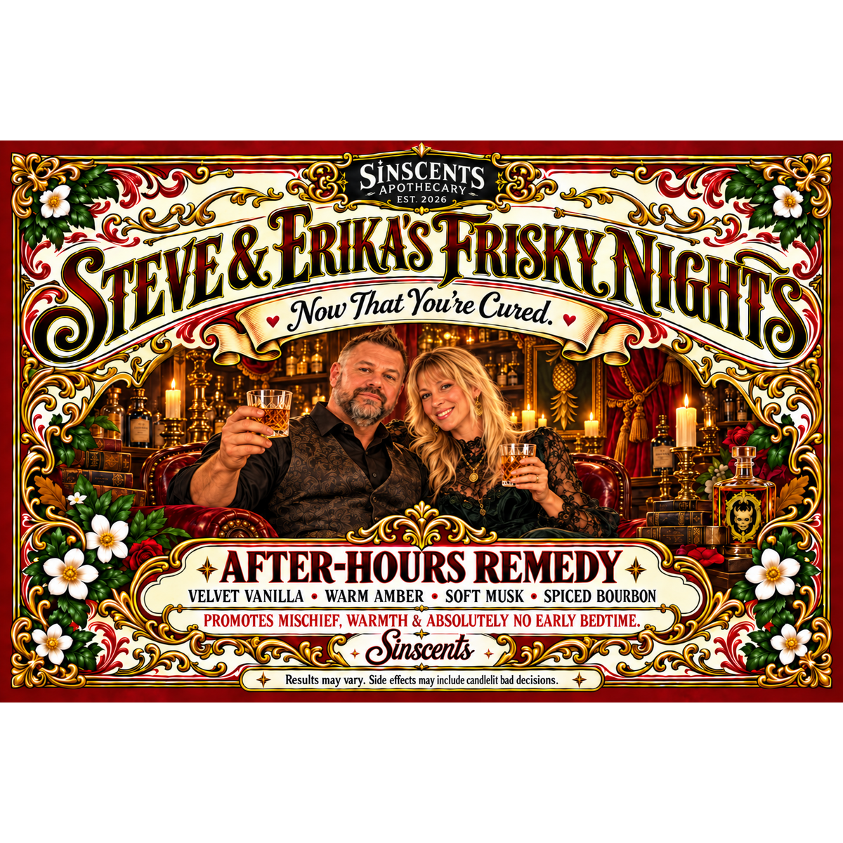 Square label artwork for Frisky Nights