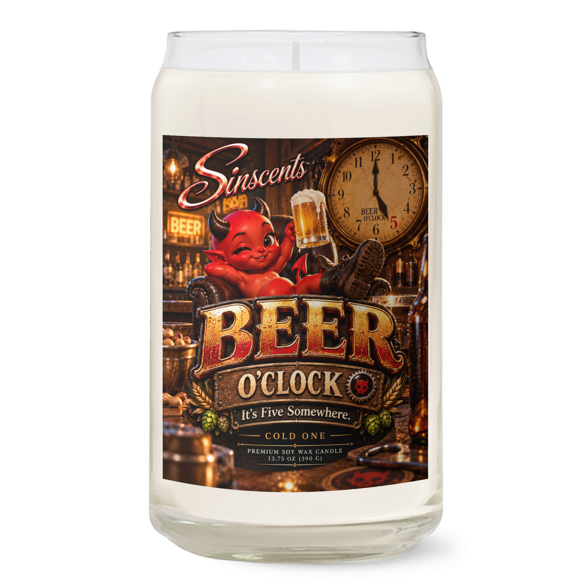Beer O’Clock – Cold One Scented Candle by Sinscents product view