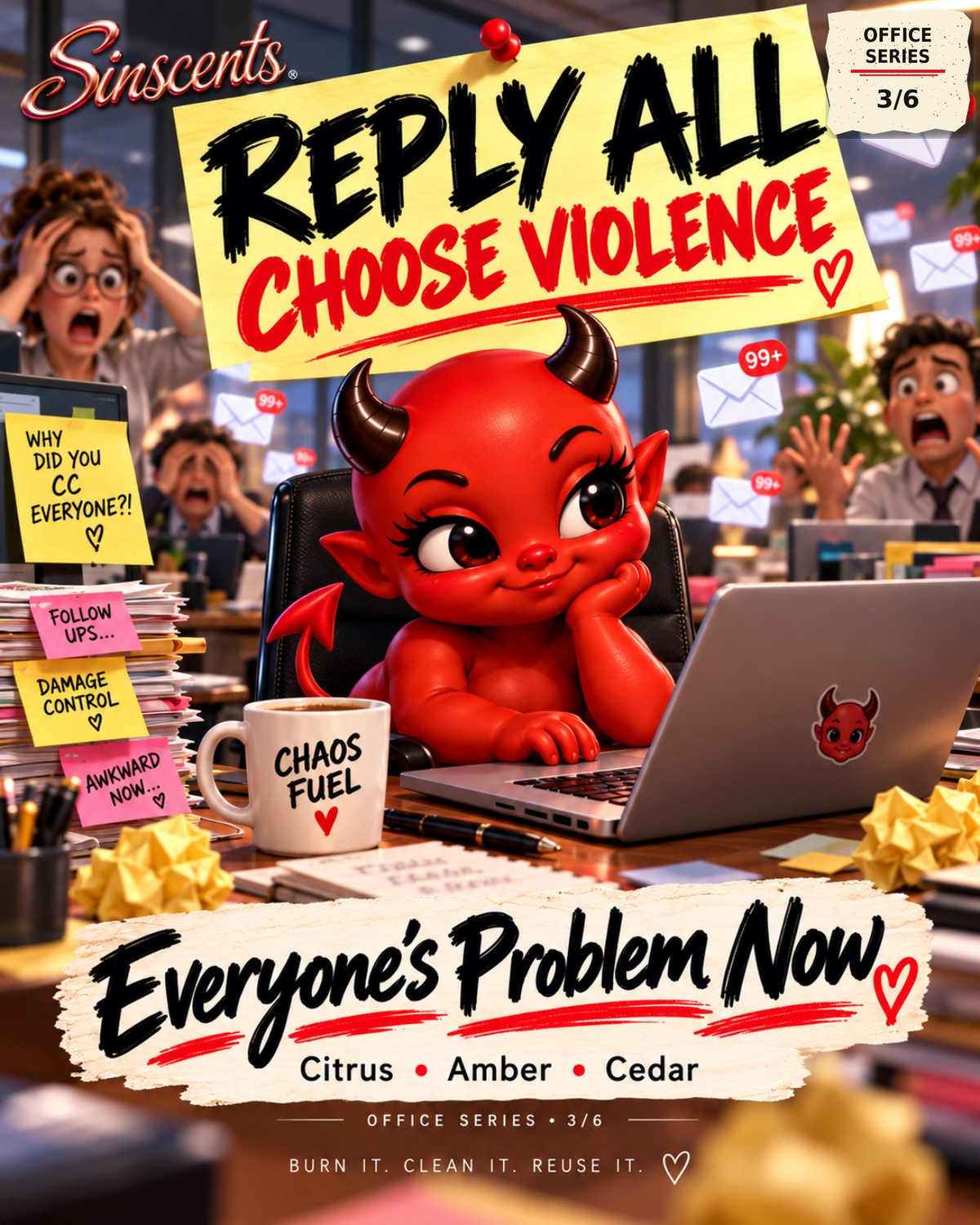 Reply All, Choose Violence — Funny Coworker Candle by Sinscents lifestyle image