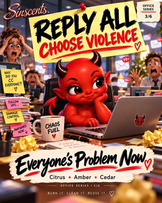 Reply All, Choose Violence — Funny Coworker Candle by Sinscents lifestyle image