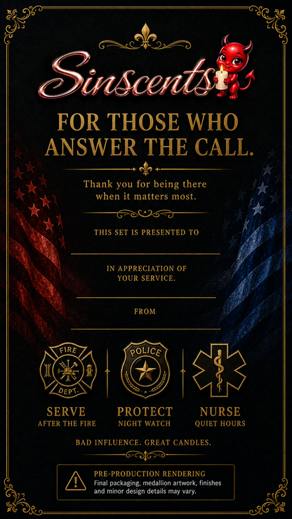 PRE-ORDER: First Responder Candle Gift Set – Serve, Protect & Nurse