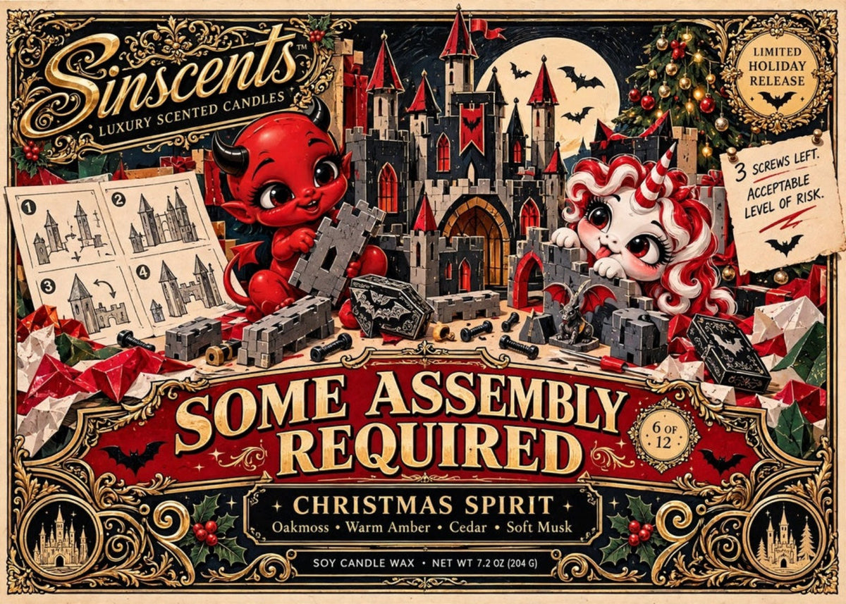 Some Assembly Required — Funny Christmas Candle for Parents by Sinscents alternate product image