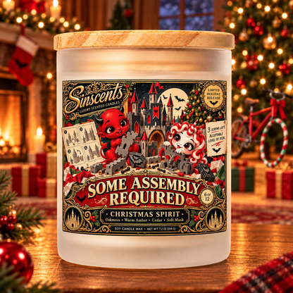 Some Assembly Required — Funny Christmas Candle for Parents by Sinscents product image