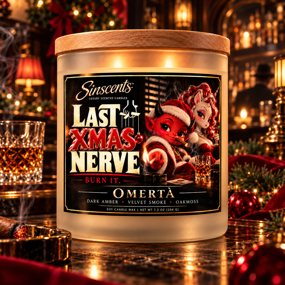 Last Nerve Candle – Omertà Christmas Candle by Sinscents product image