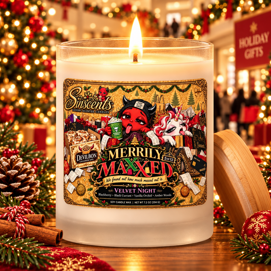 Merrily Maxxed — Velvet Night Oakmoss & Amber Christmas Candle by Sinscents product image