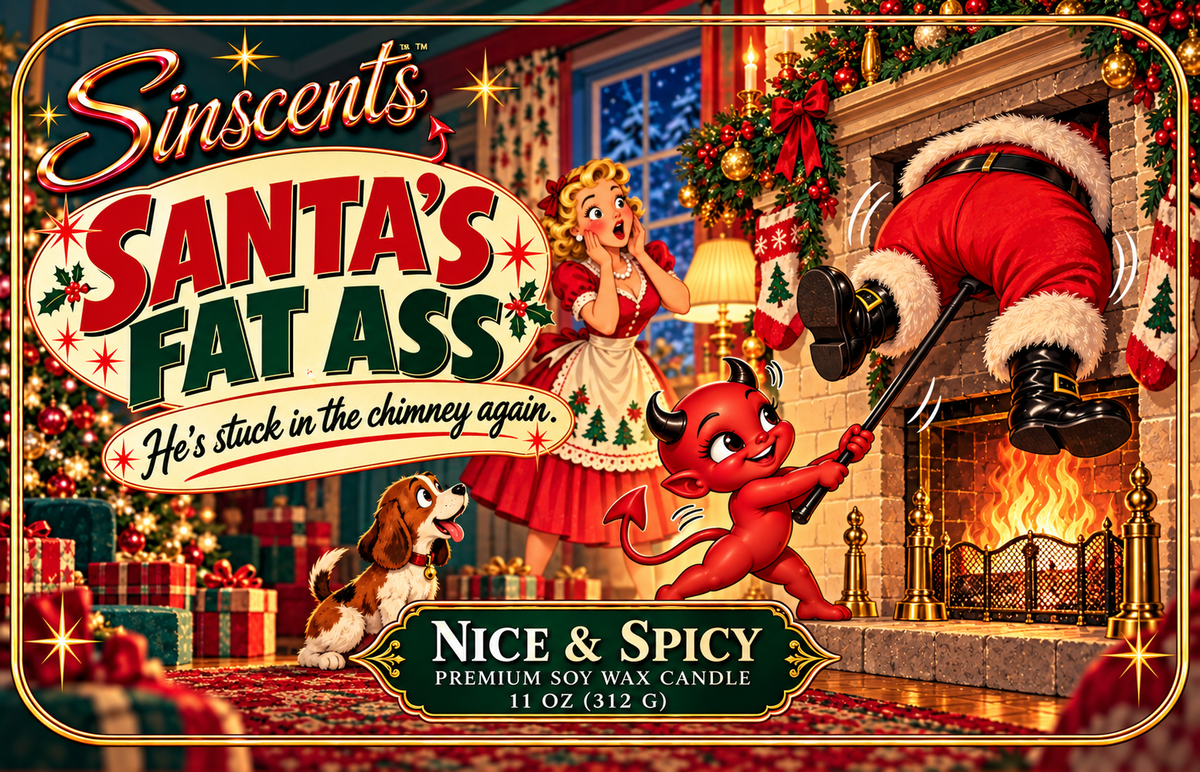 Santa’s Fat Ass Is Stuck in the Chimney — Cinnamon Chai Christmas Candle by Sinscents alternate product image
