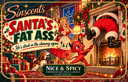 Santa’s Fat Ass Is Stuck in the Chimney — Cinnamon Chai Christmas Candle by Sinscents alternate product image