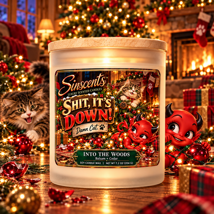 Shit, It’s Down! — Balsam & Cedar Christmas Tree Candle by Sinscents product image