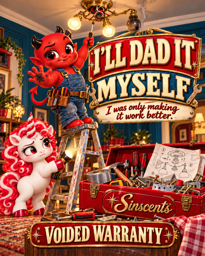 I’ll Dad It Myself original flat candle label artwork by Sinscents