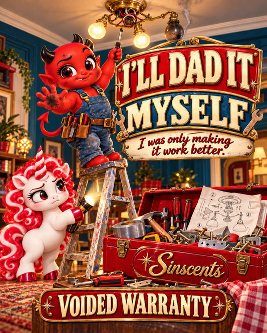 I’ll Dad It Myself original flat candle label artwork by Sinscents