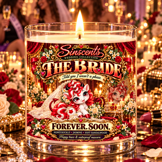 The Bride Forever. Soon. lit candle in a wedding party setting