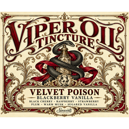 Square label artwork for Viper Oil Tincture
